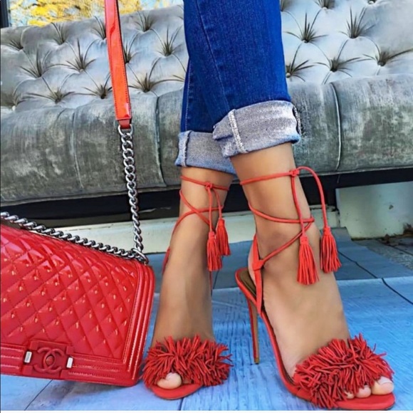 Aquazzura Shoes - Aquazzura Wild Thing Fringed Suede Sandals sz 40